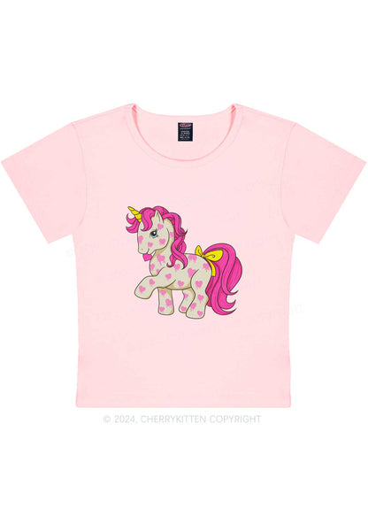 Pink Heart Unicorn Y2K Valentine's Day Baby Tee Cherrykitten