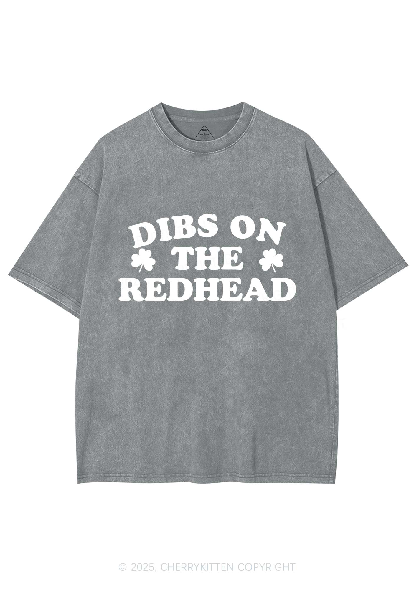 Dibs On The Redhead St Patricks Y2K Washed Tee Cherrykitten