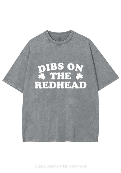 Dibs On The Redhead St Patricks Y2K Washed Tee Cherrykitten