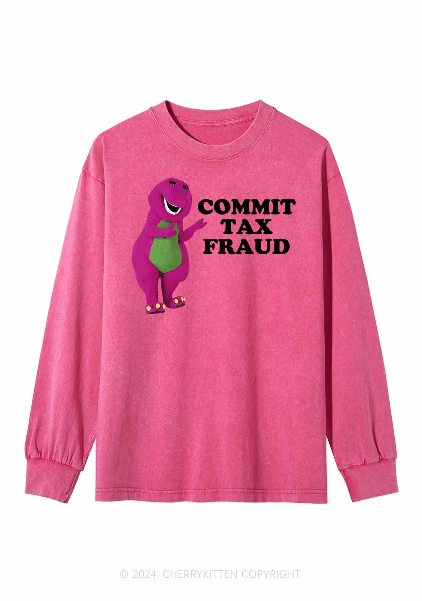 Commit Tax Fraud Y2K Washed Long Sleeves Cherrykitten