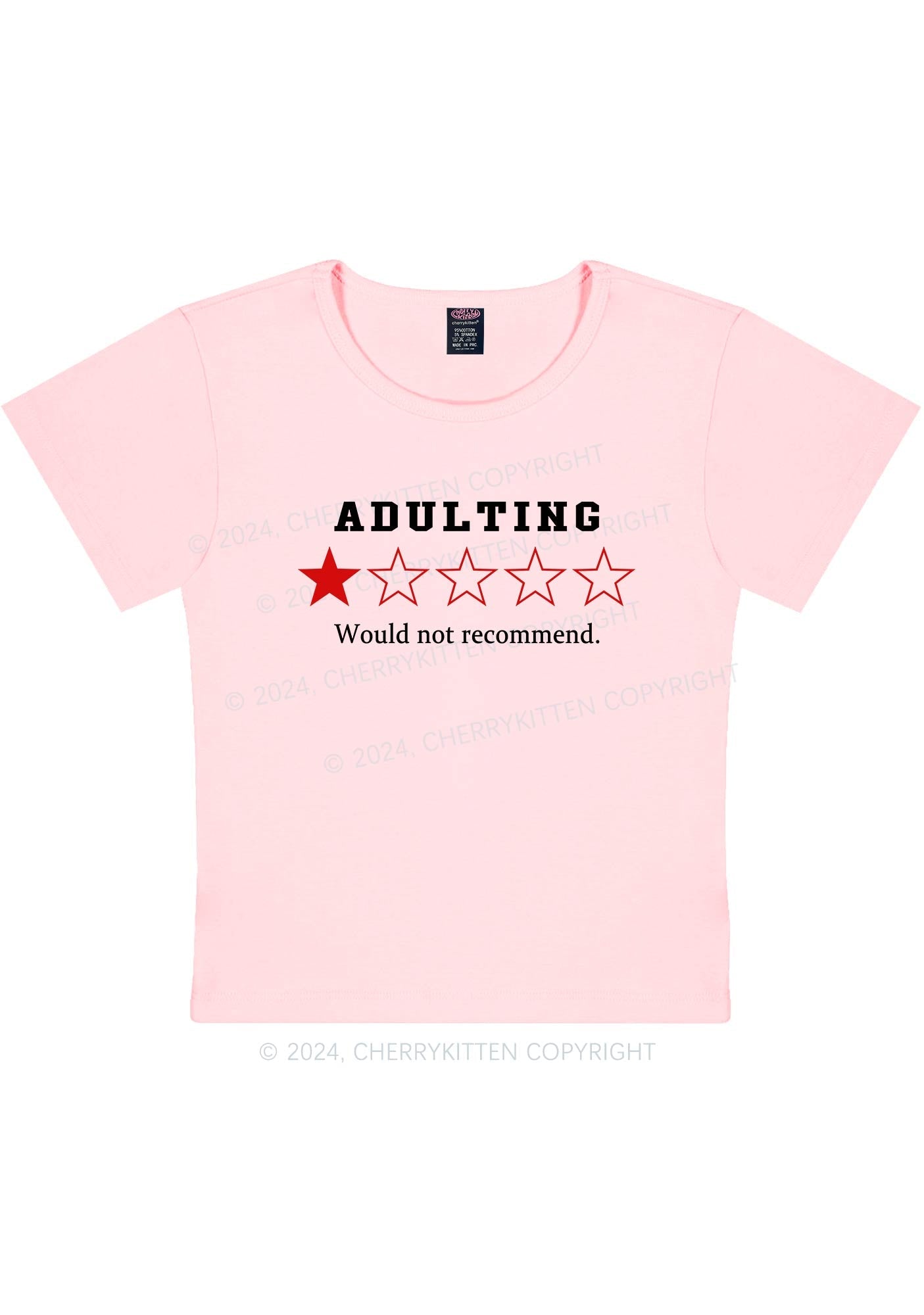 Adulting Not Recommend Y2K Baby Tee Cherrykitten