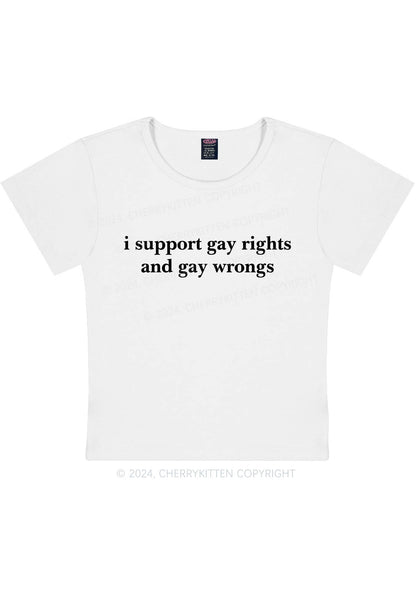 Support Gay Rights Y2K Baby Tee Cherrykitten