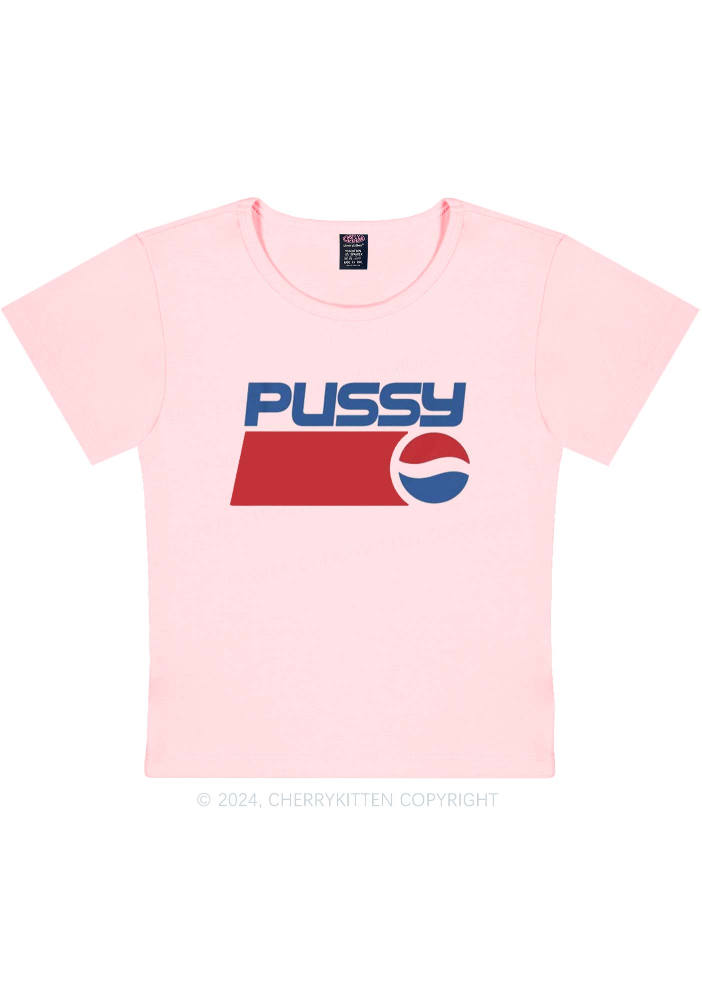 Red Blue Puxxy Y2K Baby Tee Cherrykitten