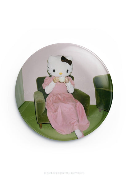 Retro Cat Girl 1Pc Y2K Pin Cherrykitten