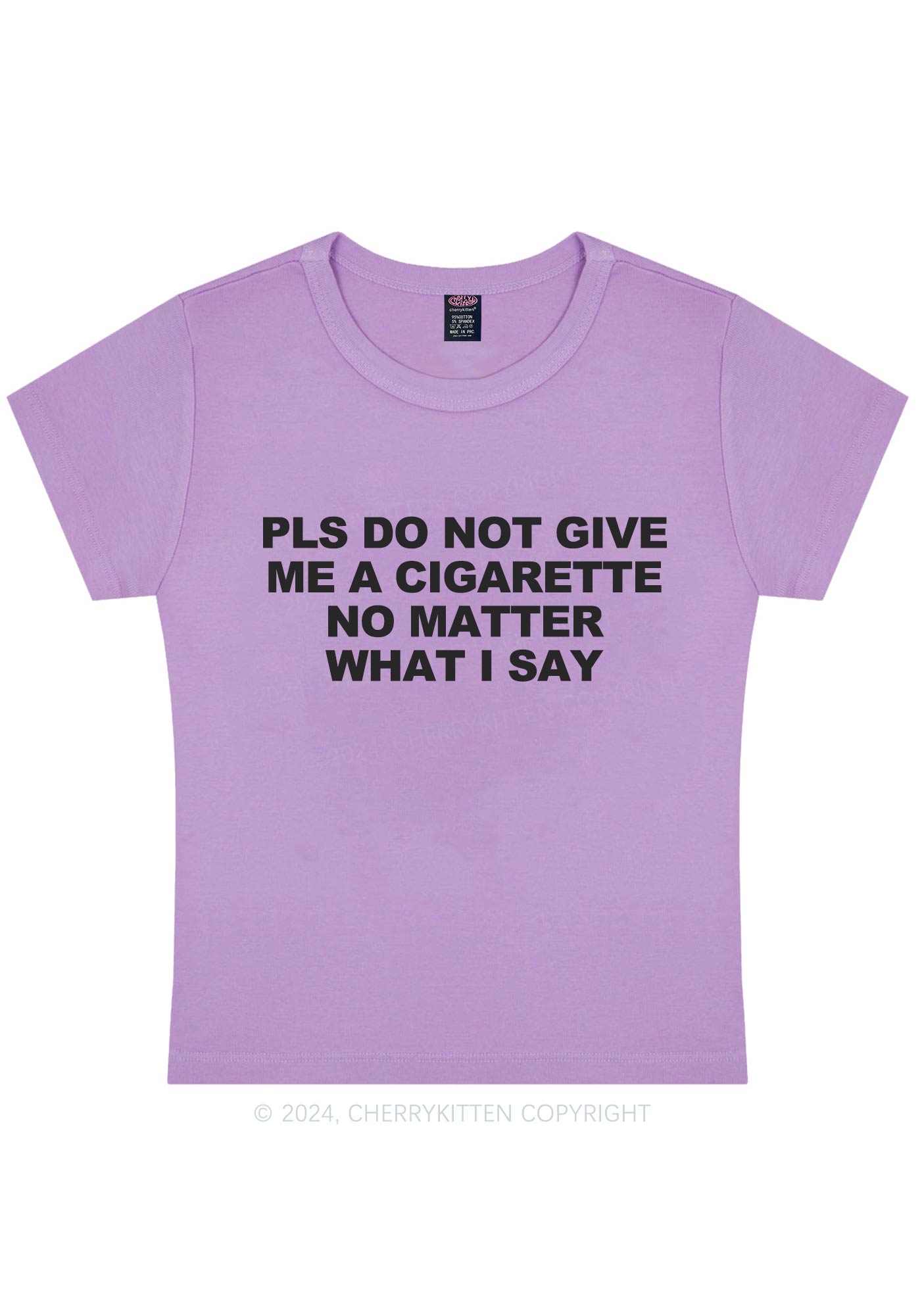 Curvy Don't Give Me Cigarette Y2K Baby Tee Cherrykitten