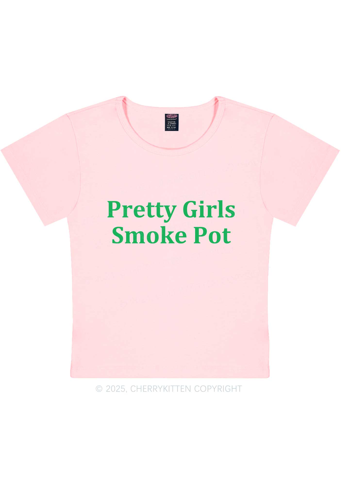 Pretty Girls Smoke Pot Y2K Baby Tee Cherrykitten