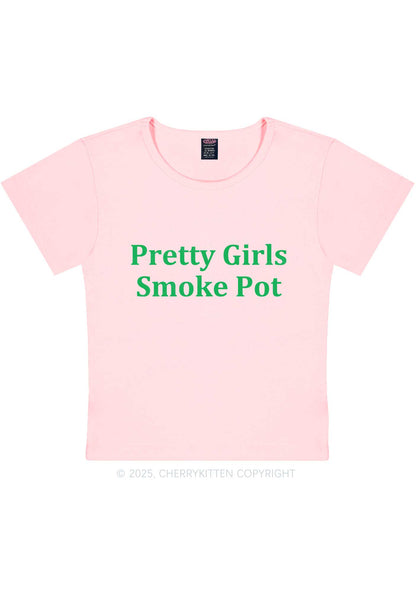 Pretty Girls Smoke Pot Y2K Baby Tee Cherrykitten