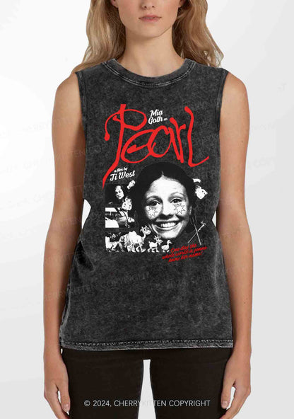 Halloween Film Pearl Y2K Washed Tank Cherrykitten