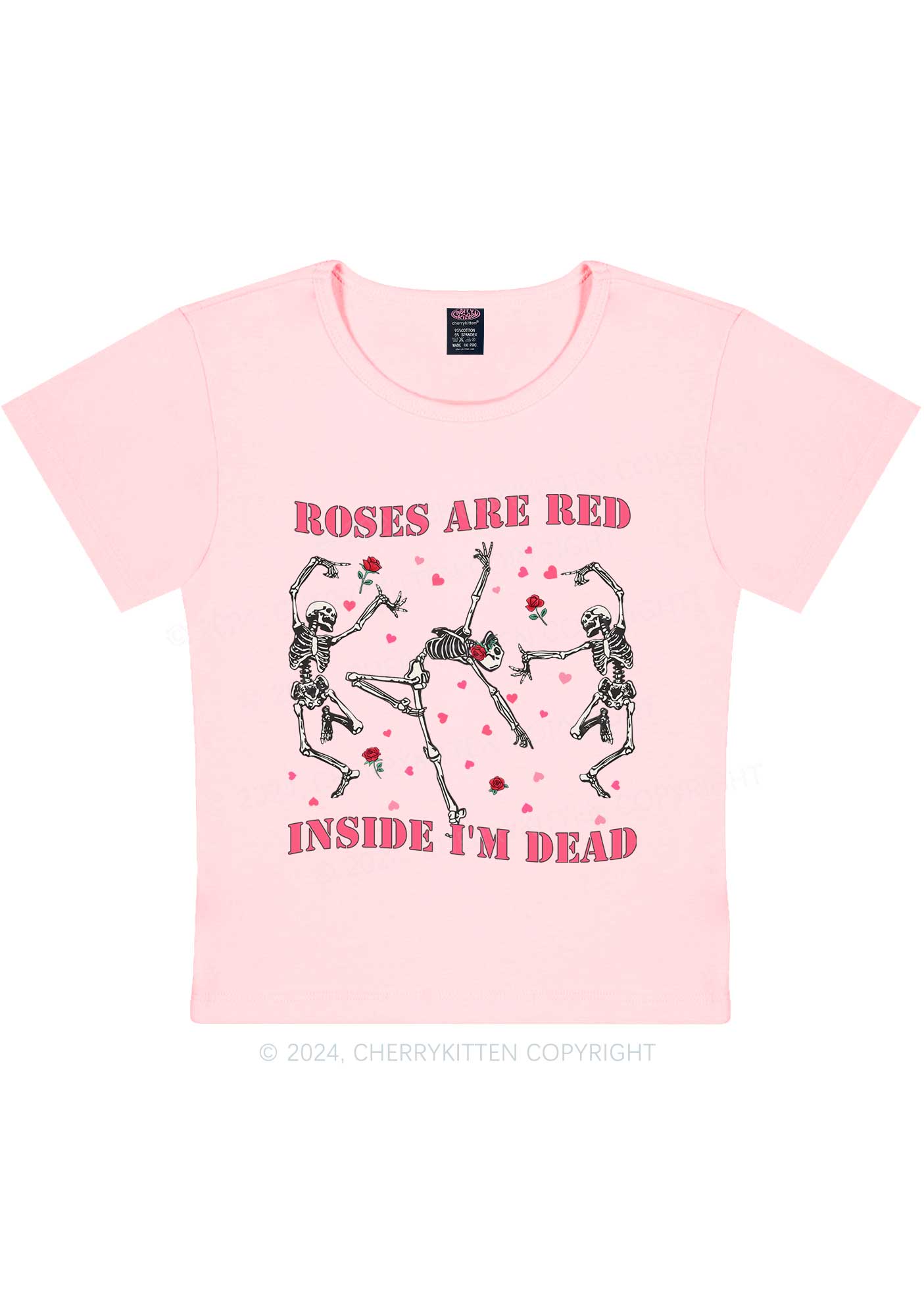 Inside Im Dead Y2K Valentine's Day Baby Tee Cherrykitten