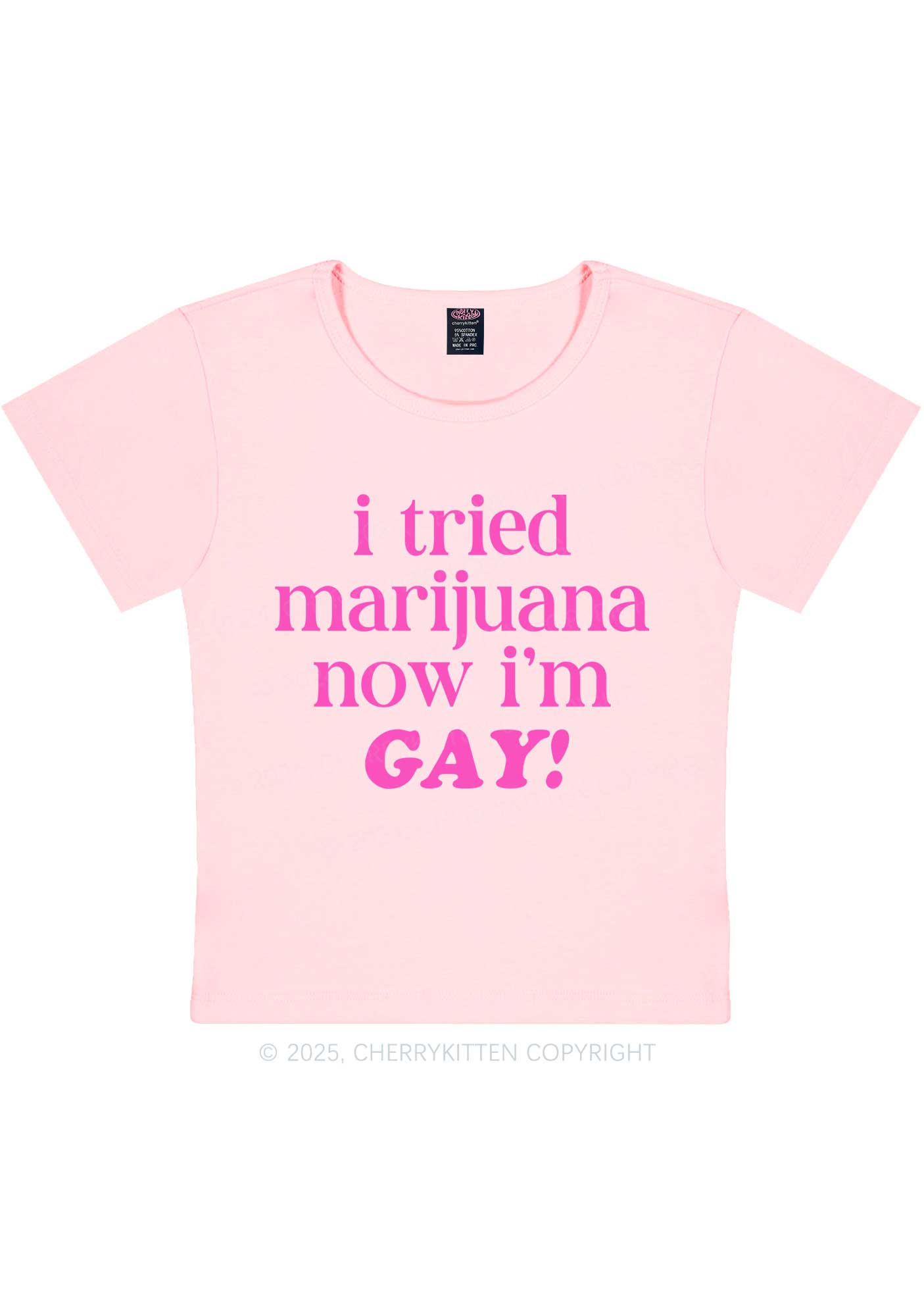 Now Im Gay Y2K Baby Tee Cherrykitten