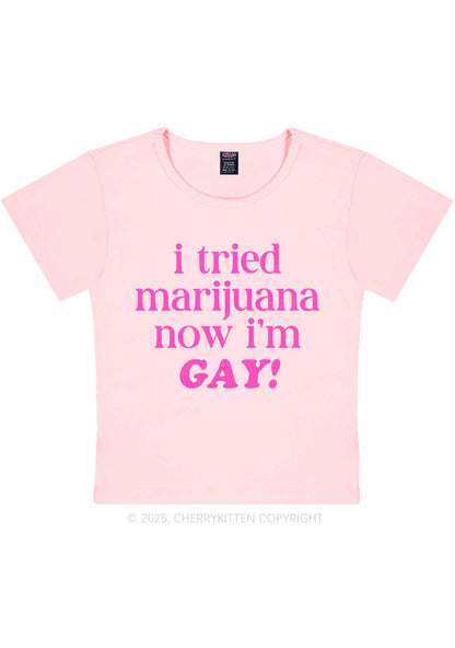 Now Im Gay Y2K Baby Tee Cherrykitten