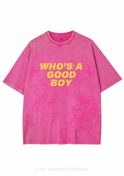 Who's A Good Boy Y2K Washed Tee Cherrykitten