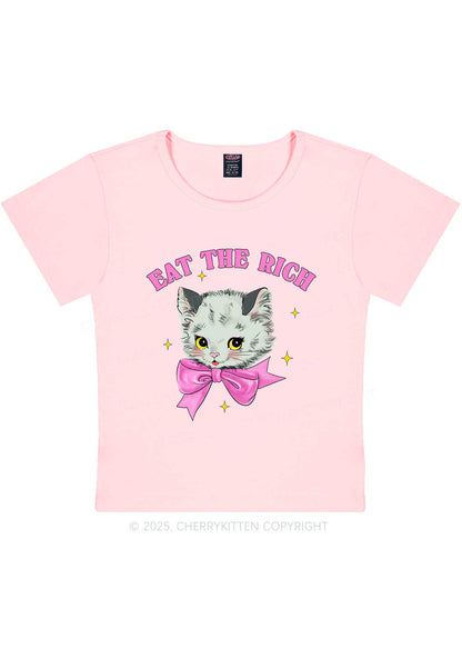 Eat Rich Cat Y2K Baby Tee Cherrykitten