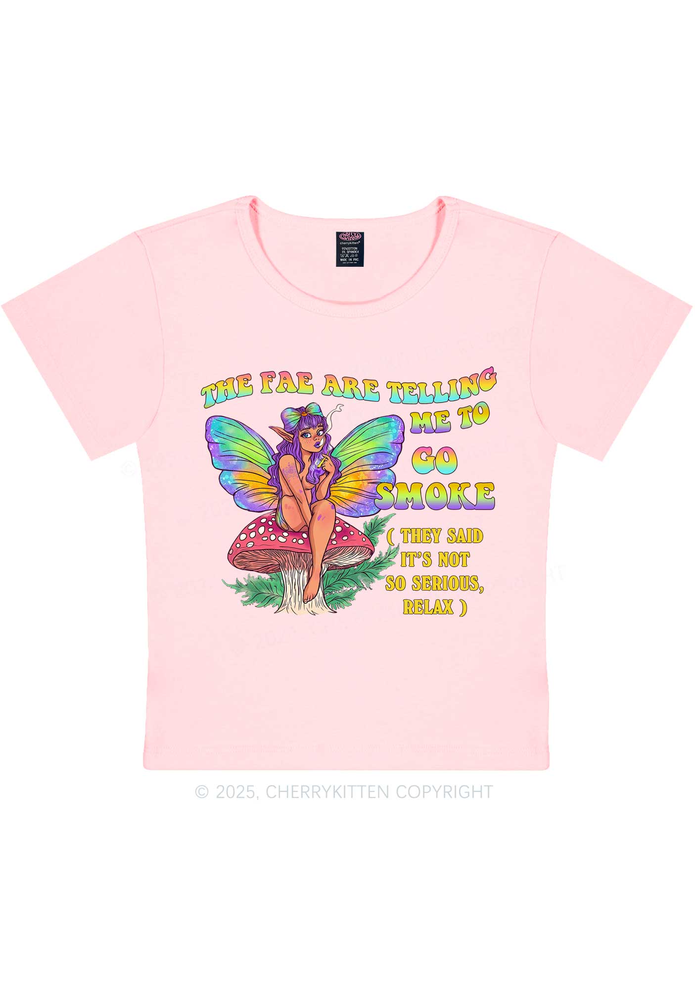 The Fae Smoke Y2K Baby Tee Cherrykitten