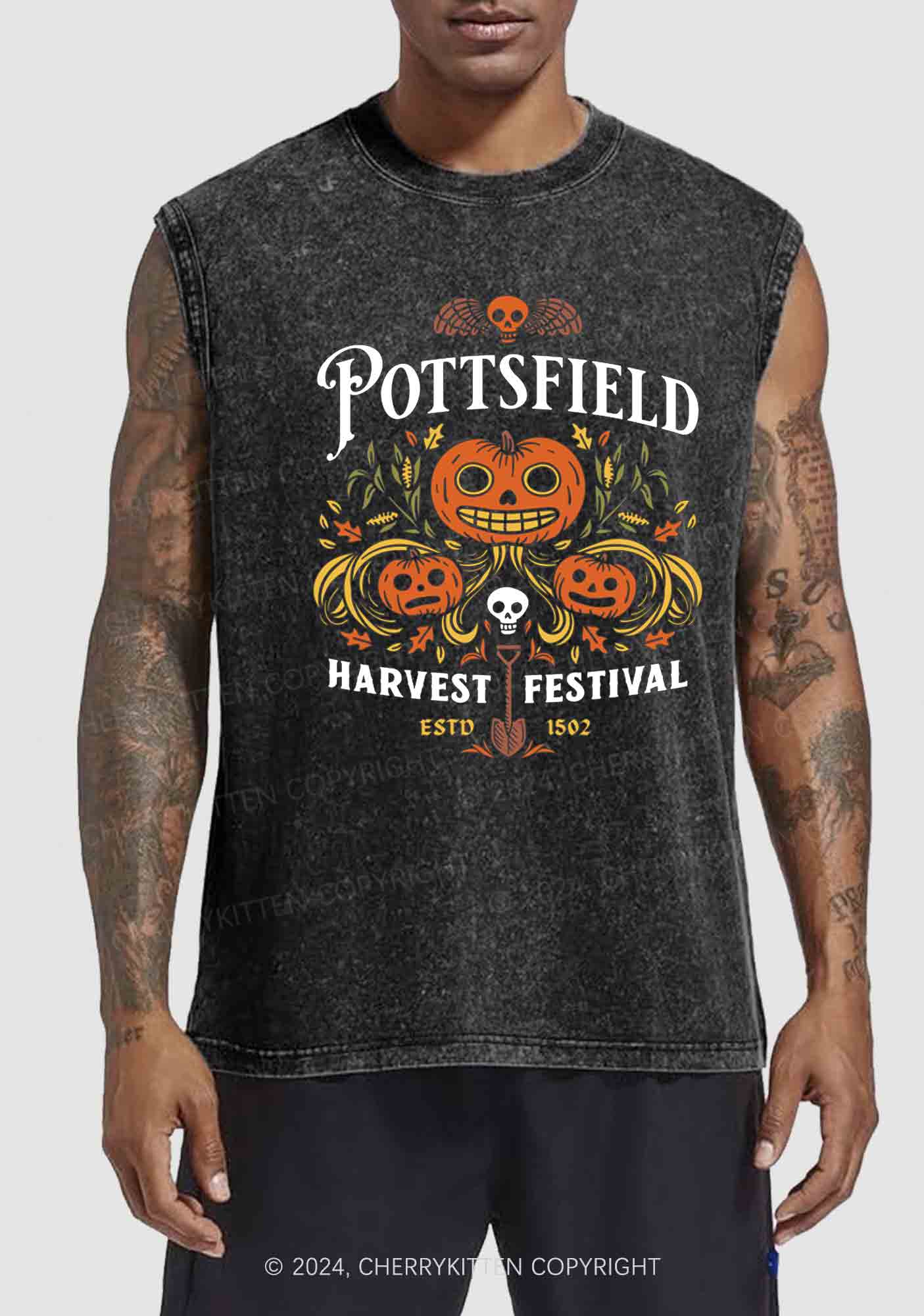 Halloween Harvest Festival Y2K Washed Tank Cherrykitten