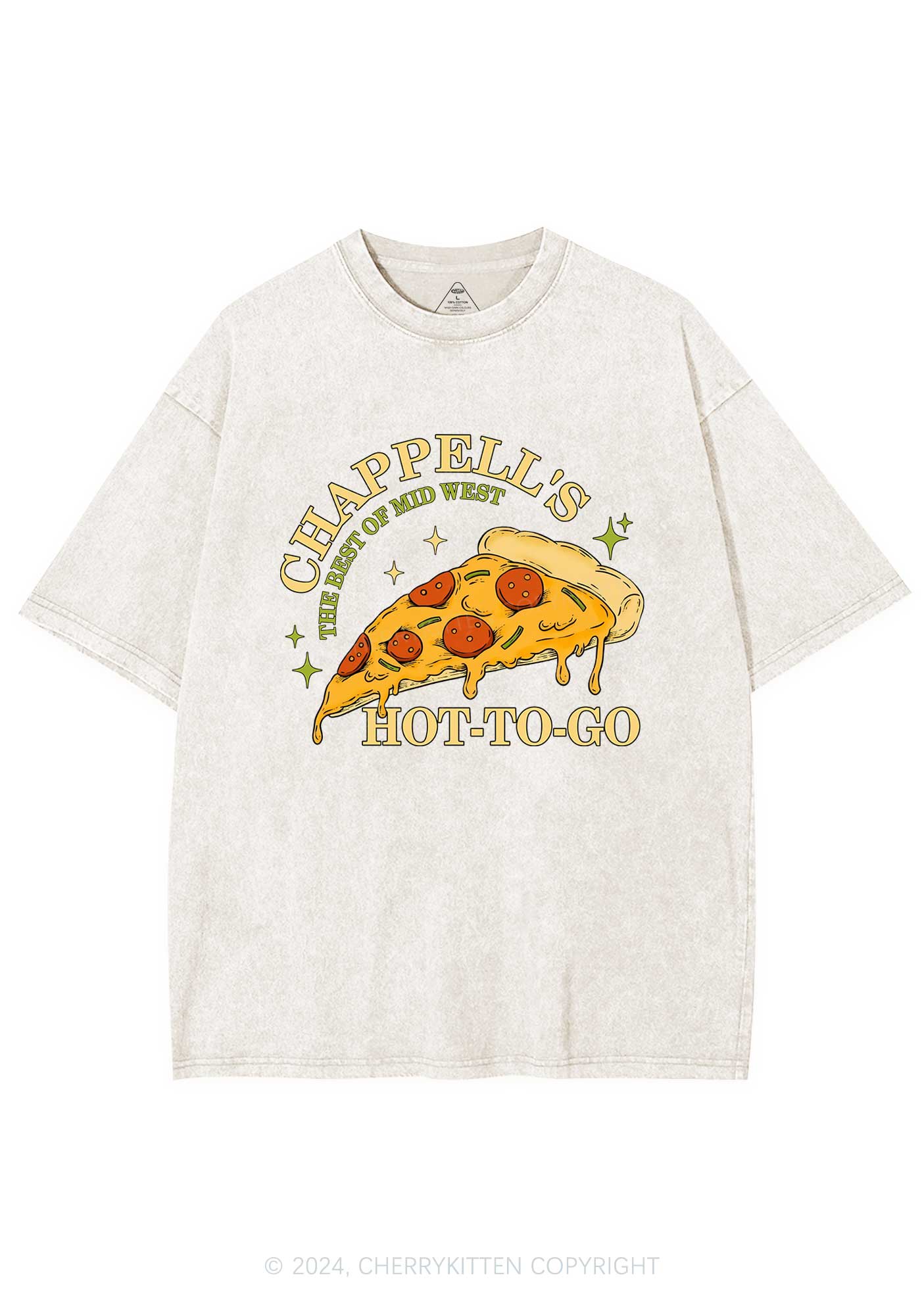 Hot To Go Pizza Y2K Washed Tee Cherrykitten