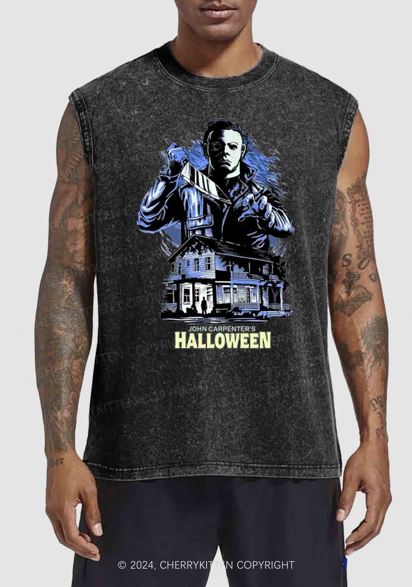 Halloween Movie Y2K Washed Tank Cherrykitten