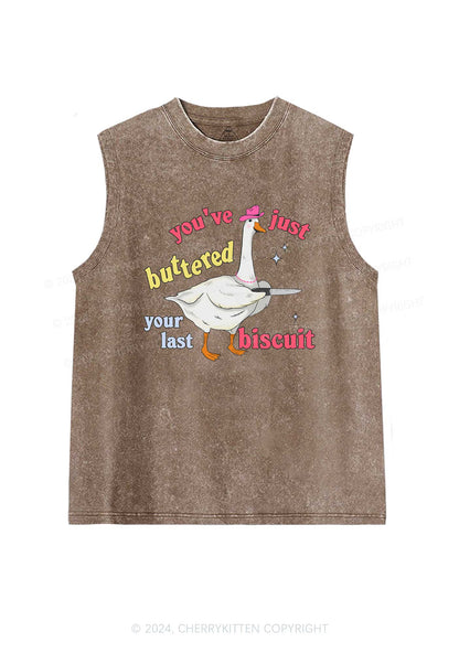 Just Buttered Last Biscuit Y2K Washed Tank Cherrykitten