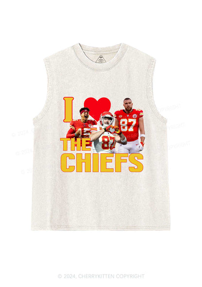 Custom I Love Chiefs Y2K Super Bowl Washed Tank Cherrykitten