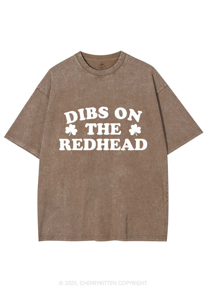 Dibs On The Redhead St Patricks Y2K Washed Tee Cherrykitten