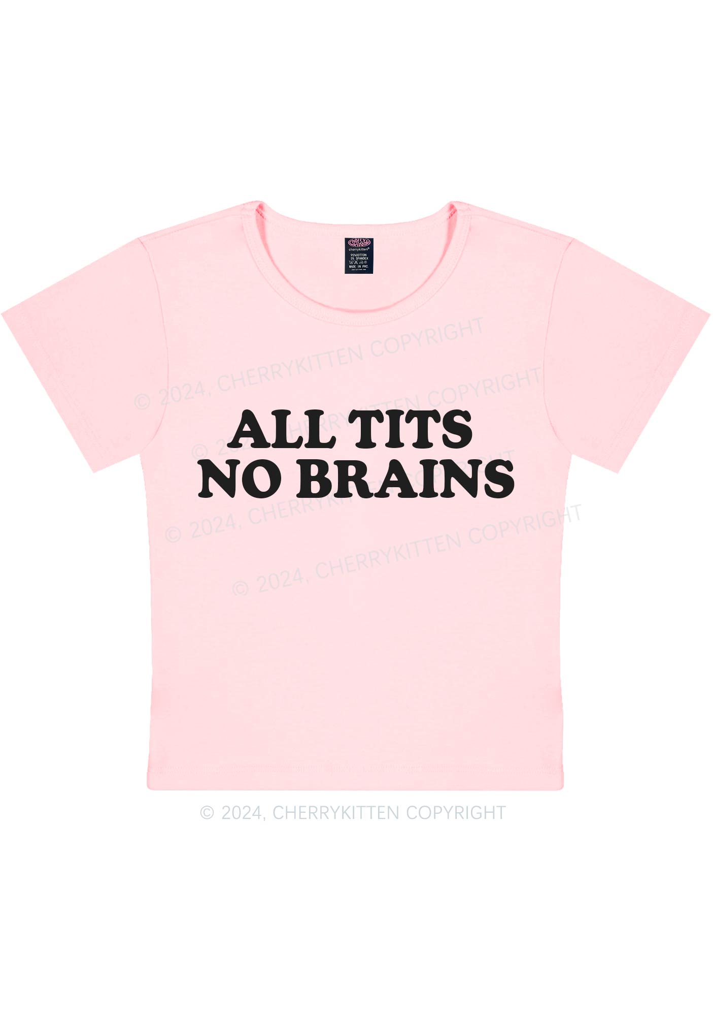 All Txts No Brains Y2K Baby Tee Cherrykitten