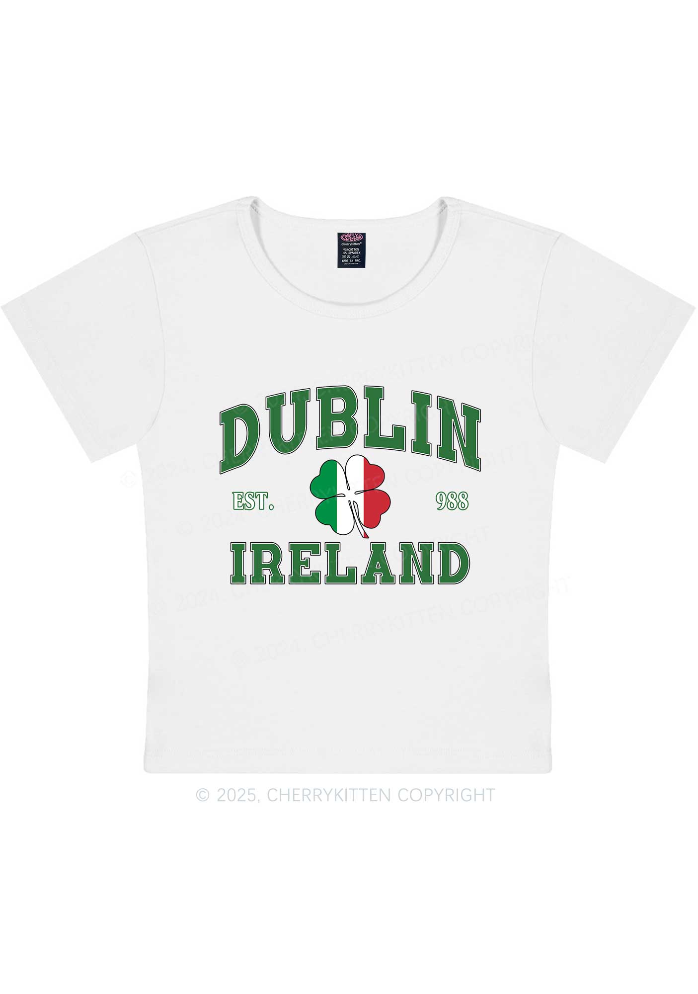 Dublin Ireland St Patricks Y2K Baby Tee Cherrykitten