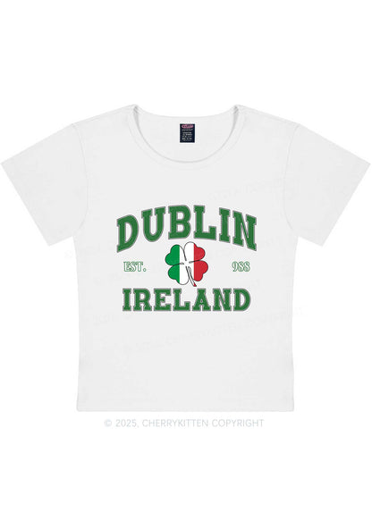 Dublin Ireland St Patricks Y2K Baby Tee Cherrykitten