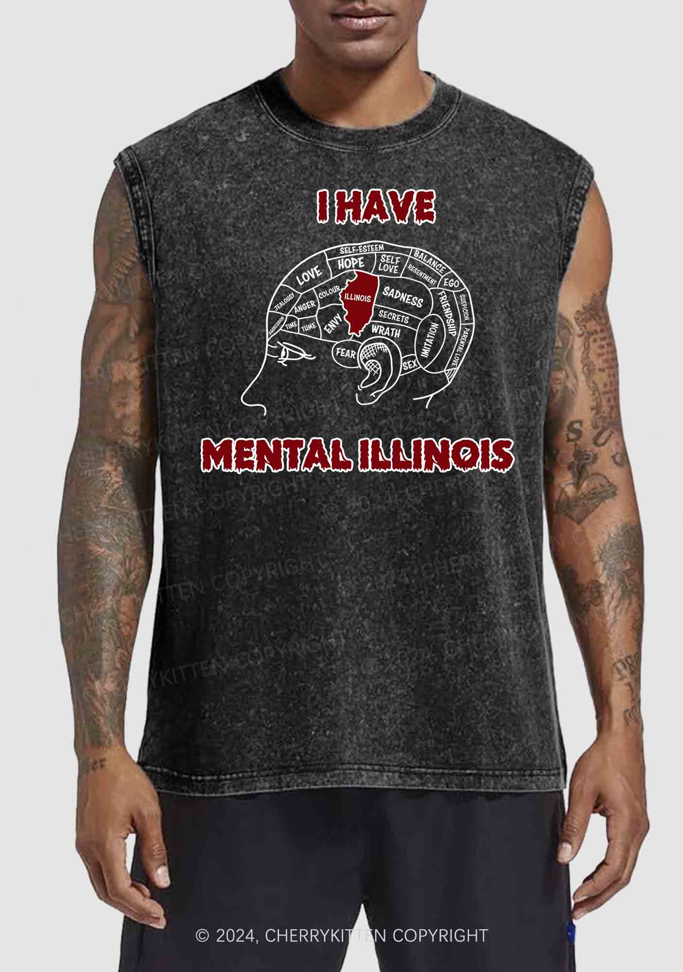 I Have Mental Illinois Y2K Washed Tank Cherrykitten