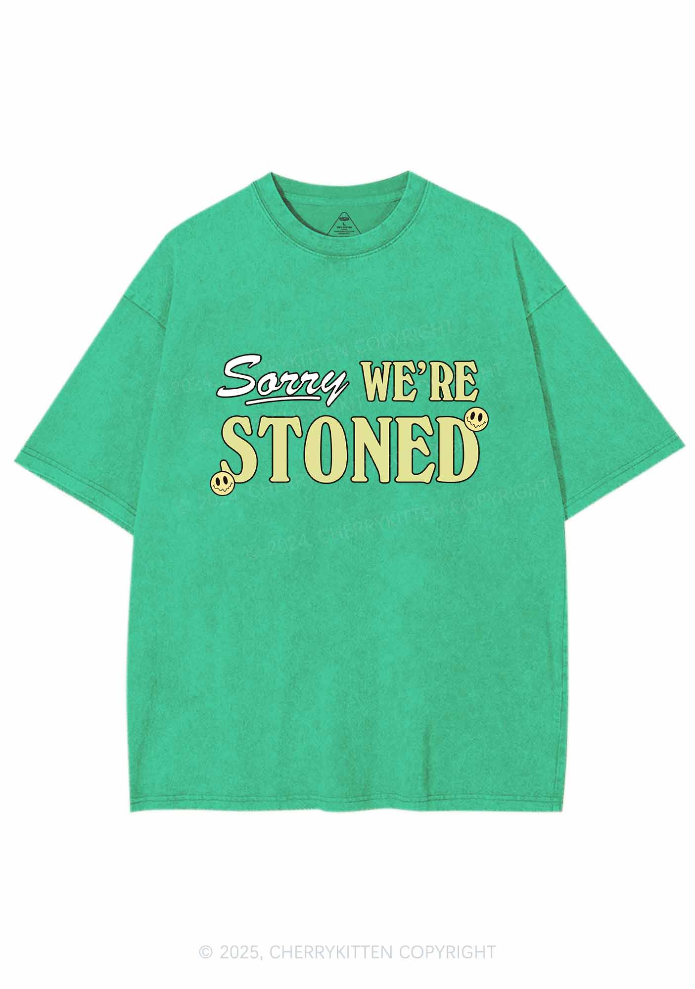 Sorry We're Stoned Y2K Washed Tee Cherrykitten