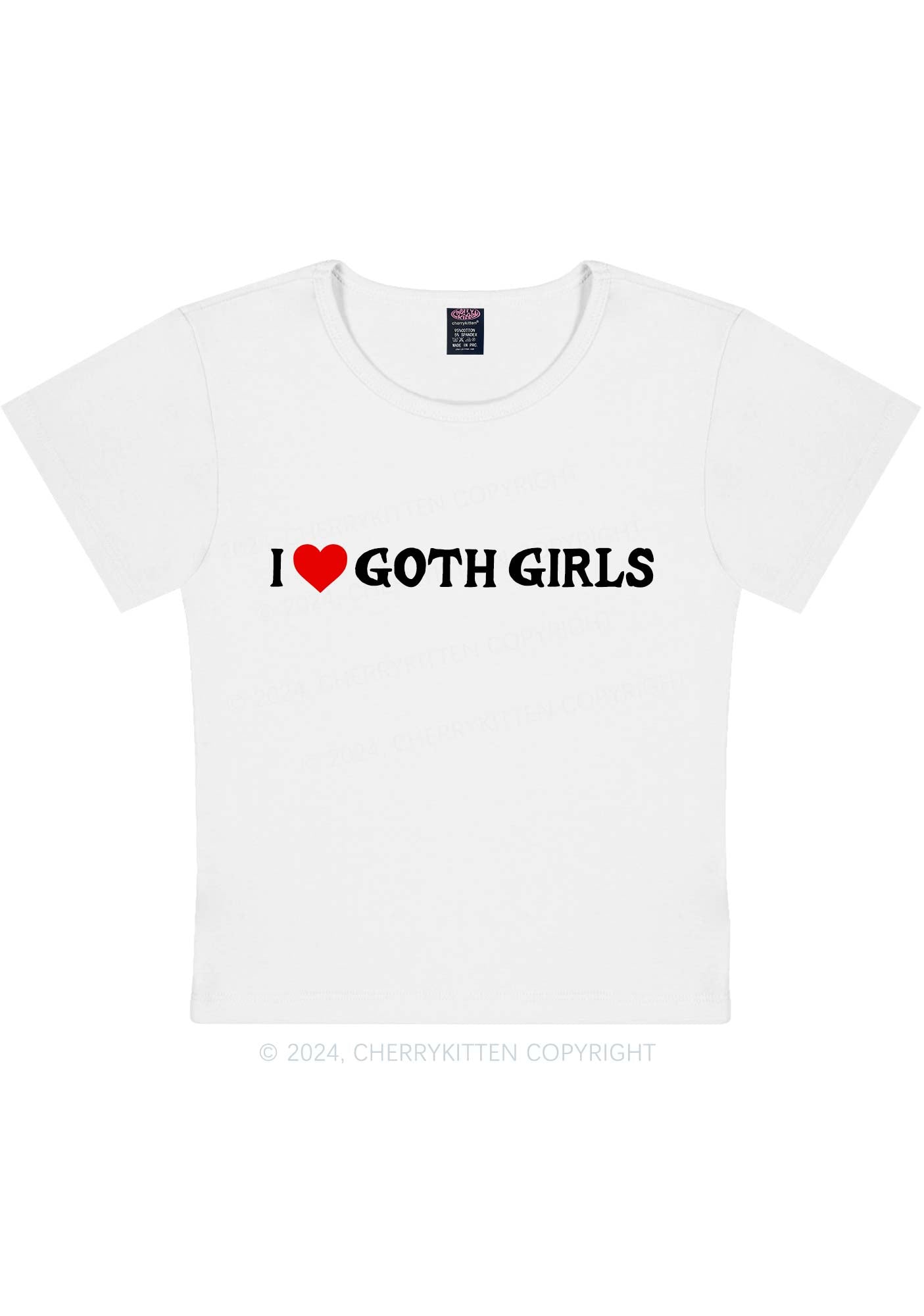 I Love Goth Girls Y2K Baby Tee Cherrykitten