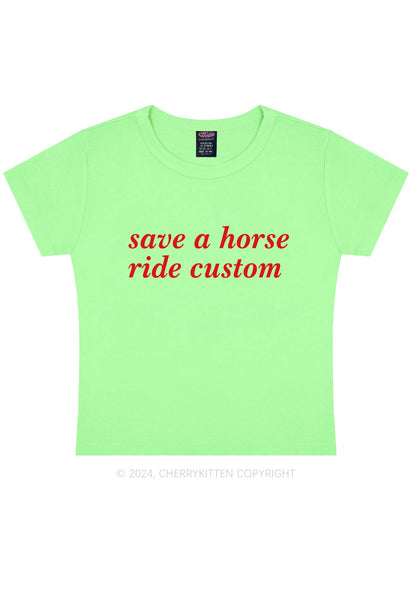 Save Horse Ride Custom Y2K Baby Tee Cherrykitten