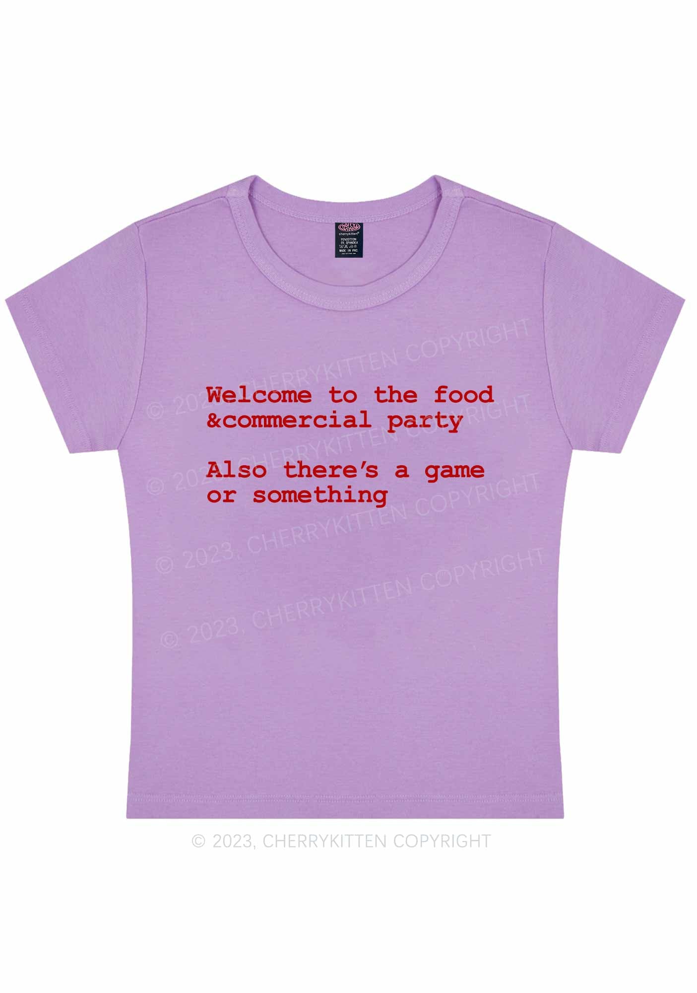 Party Or Something Super Bowl Y2K Baby Tee Cherrykitten