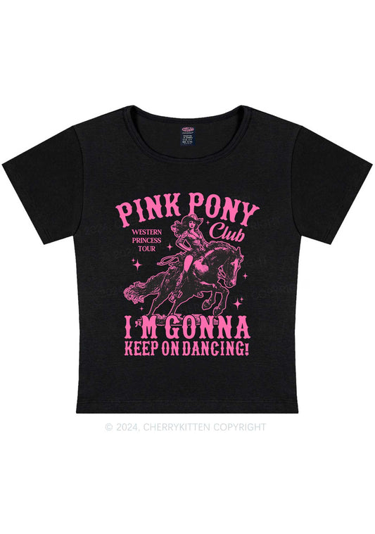 Im Gonna Keep On Dancing Y2K Baby Tee Cherrykitten