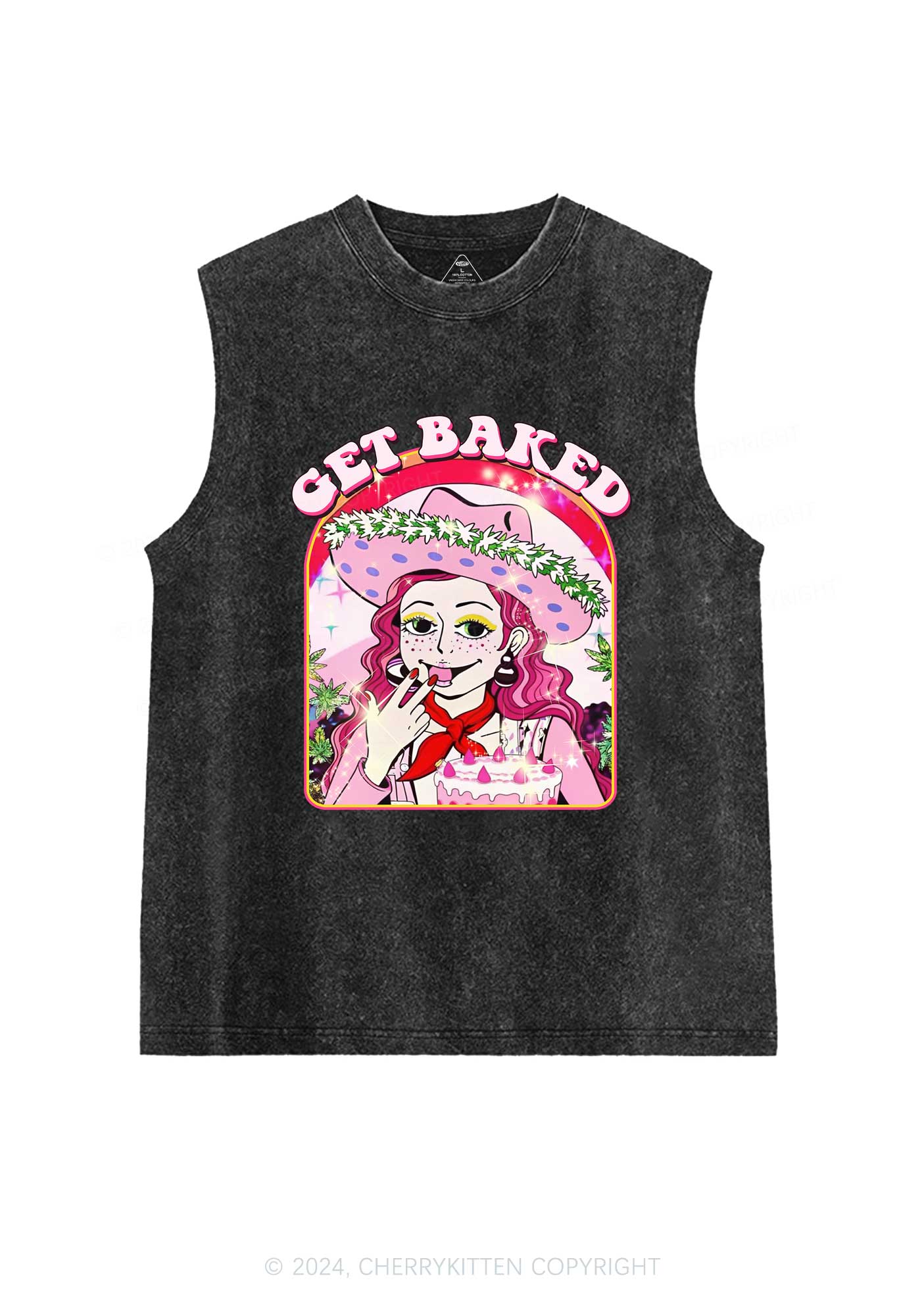 Get Baked Y2K Washed Tank Cherrykitten