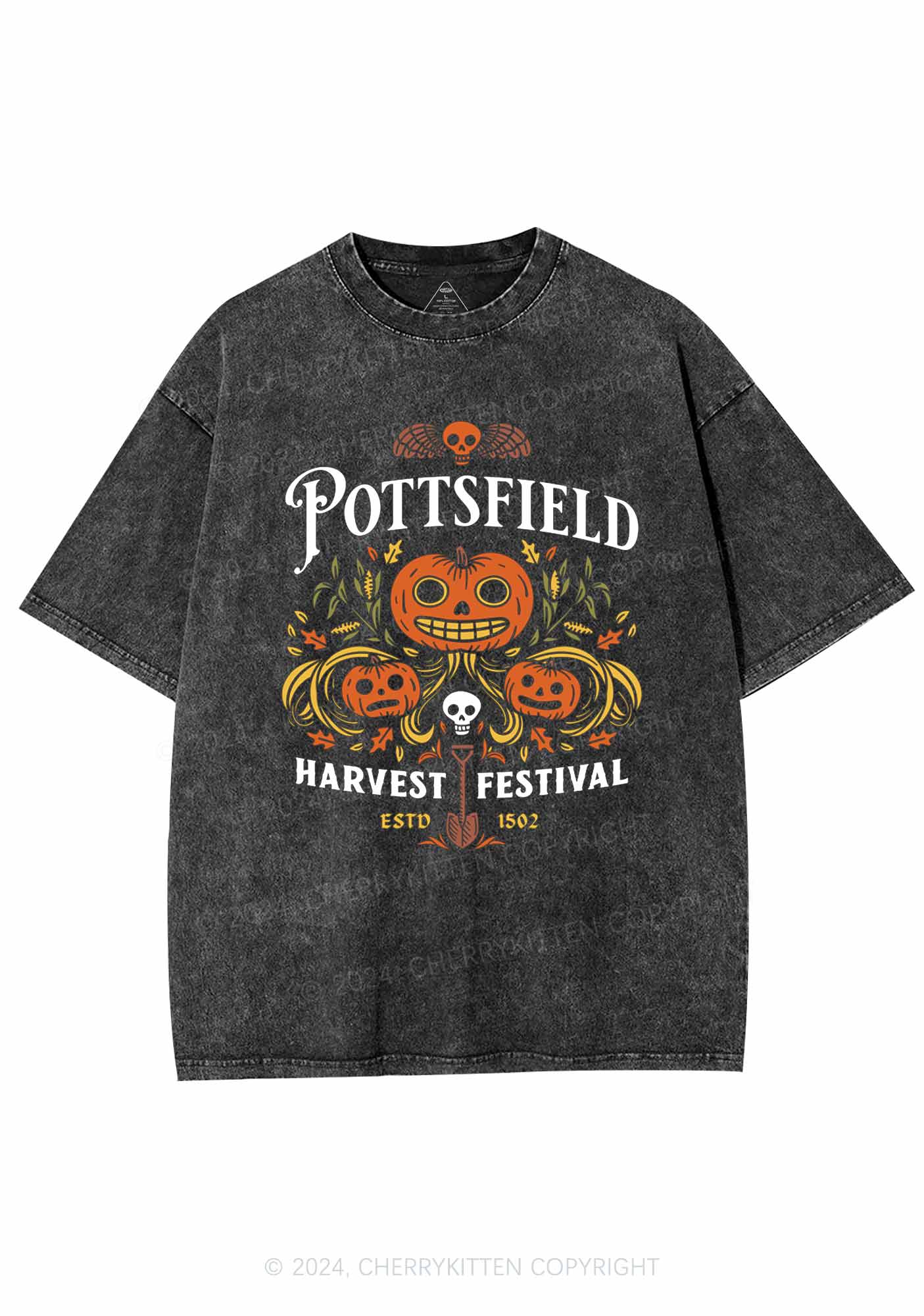 Halloween Harvest Festival Y2K Washed Tee Cherrykitten