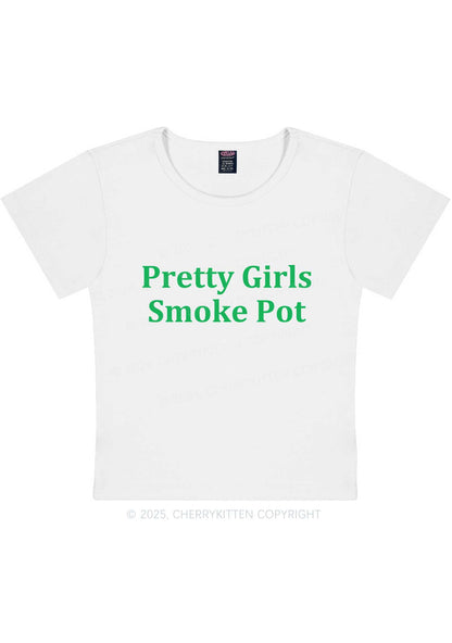 Pretty Girls Smoke Pot Y2K Baby Tee Cherrykitten