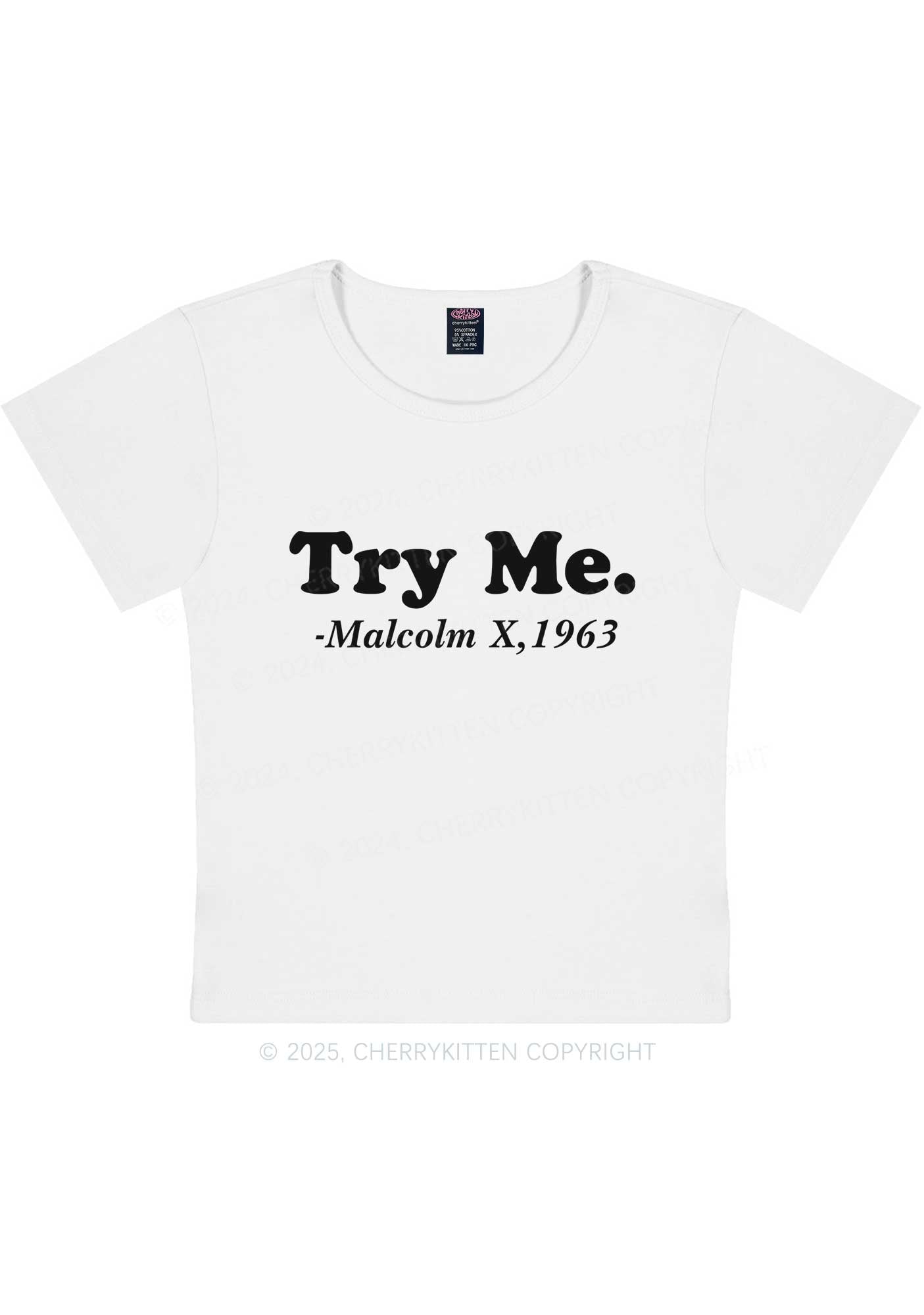 Try Me Y2K Baby Tee Cherrykitten