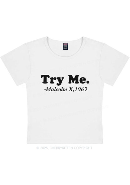 Try Me Y2K Baby Tee Cherrykitten