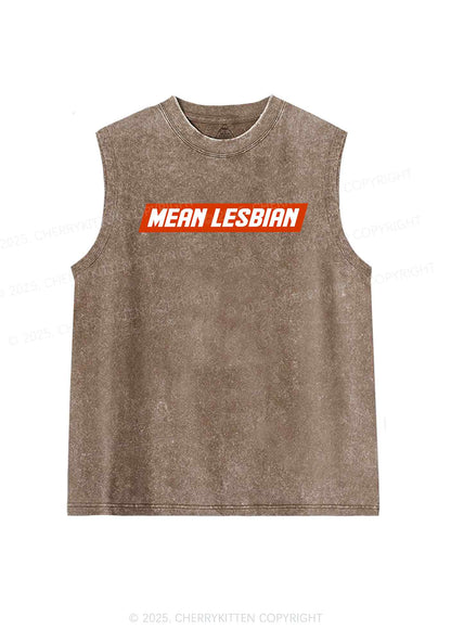 Mean Lesbian Y2K Washed Tank Cherrykitten