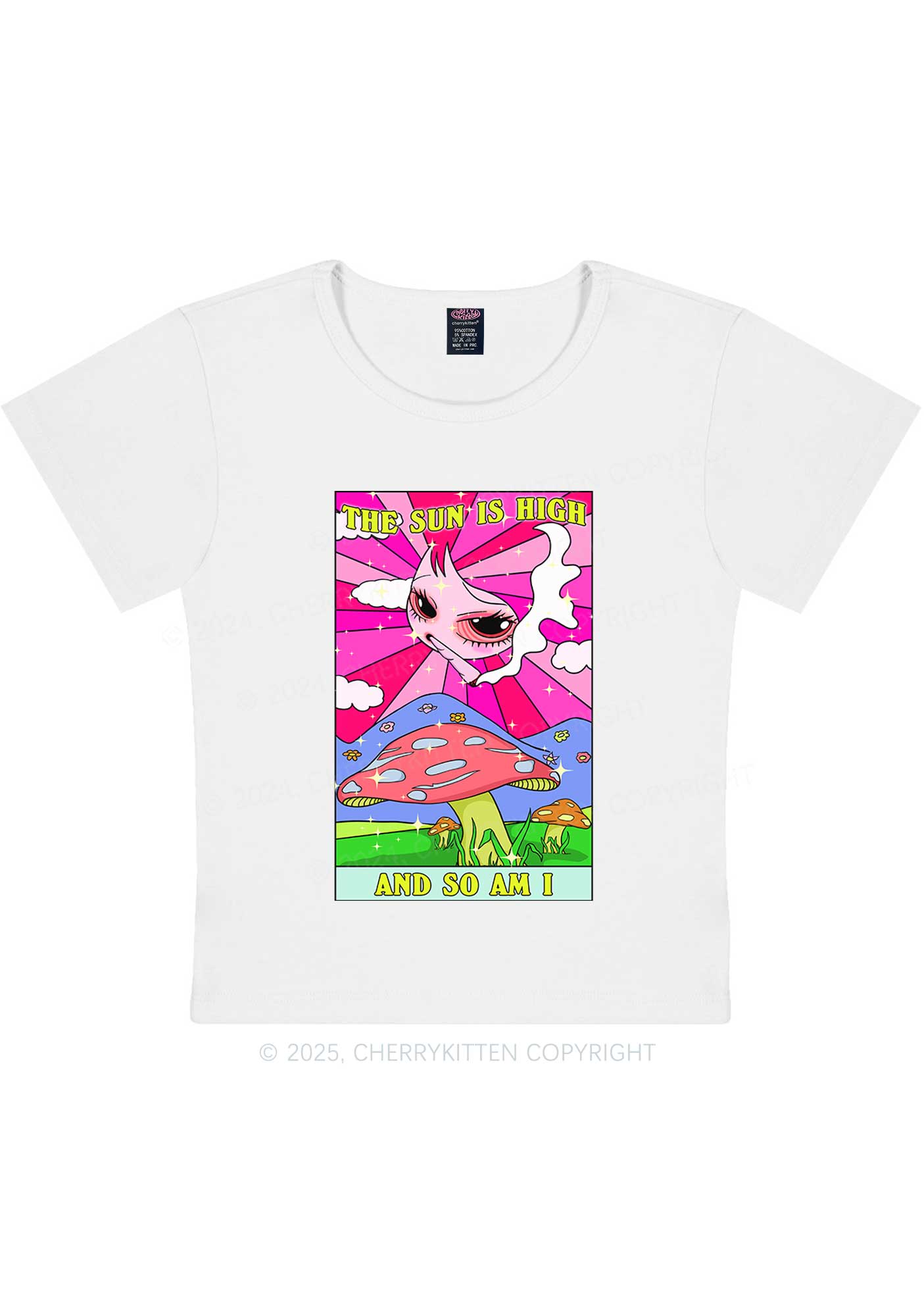 The Sun Is High Y2K Baby Tee Cherrykitten