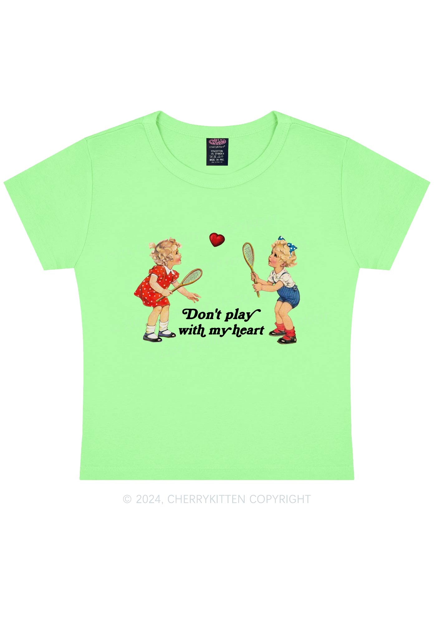 Don't Play With My Heart Y2K Baby Tee Cherrykitten