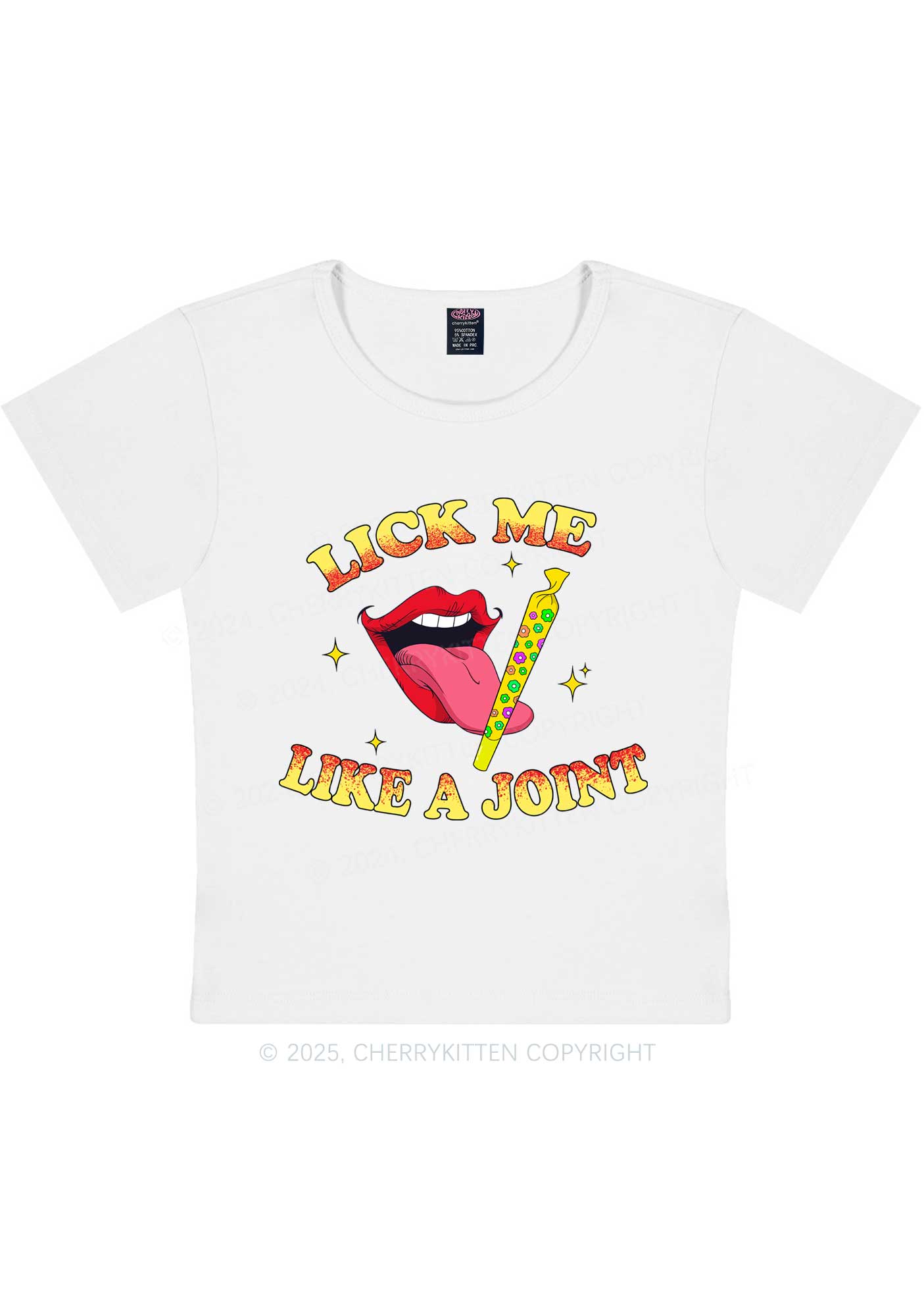 Lick Me Like A Joint Y2K Baby Tee Cherrykitten