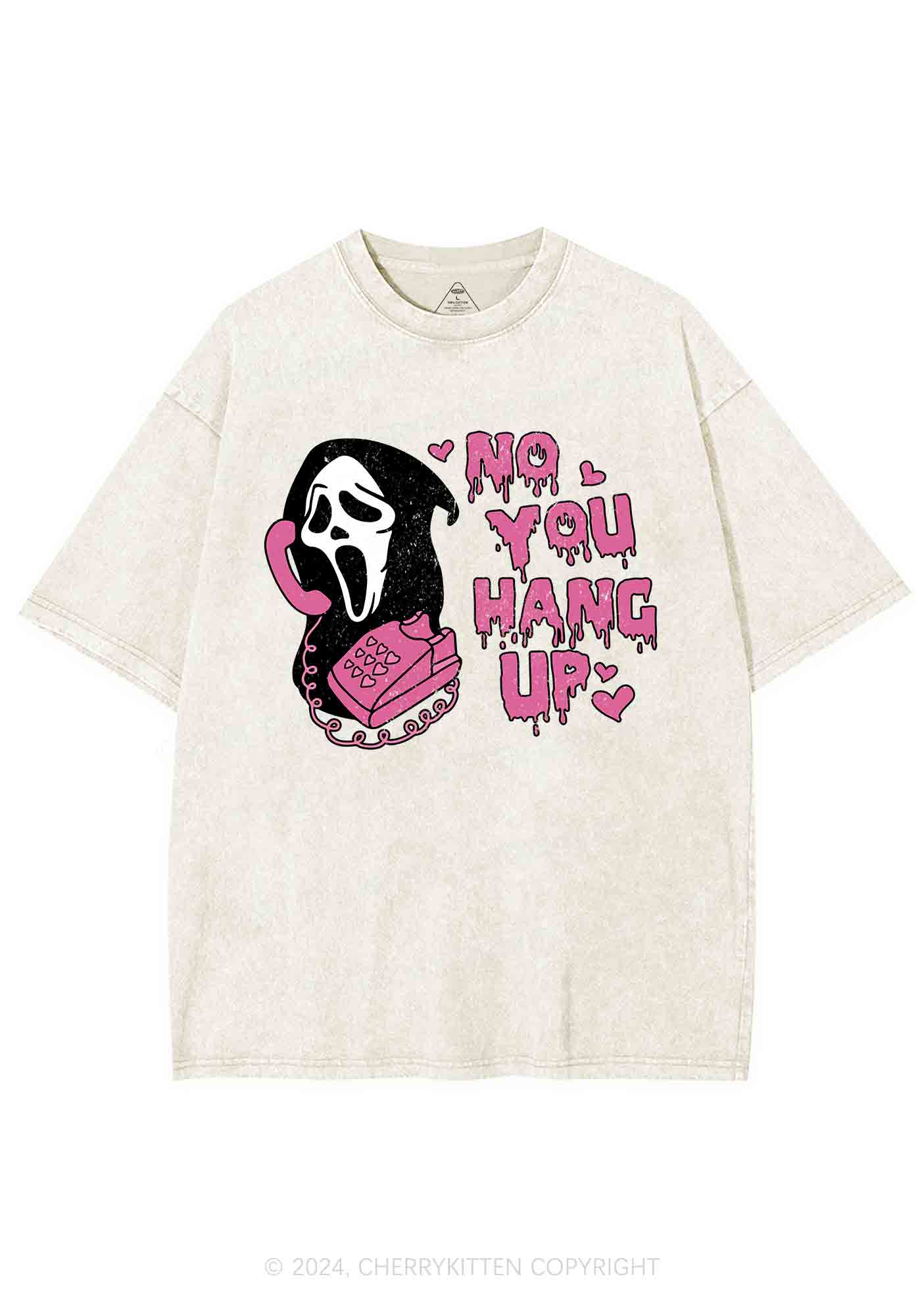 Halloween No You Hang Up Y2K Washed Tee Cherrykitten