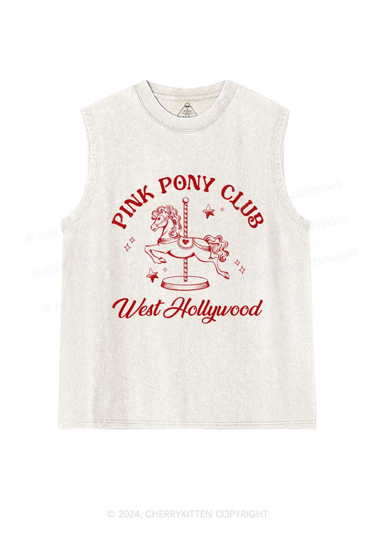 Pink West Hollywood Y2K Washed Tank Cherrykitten