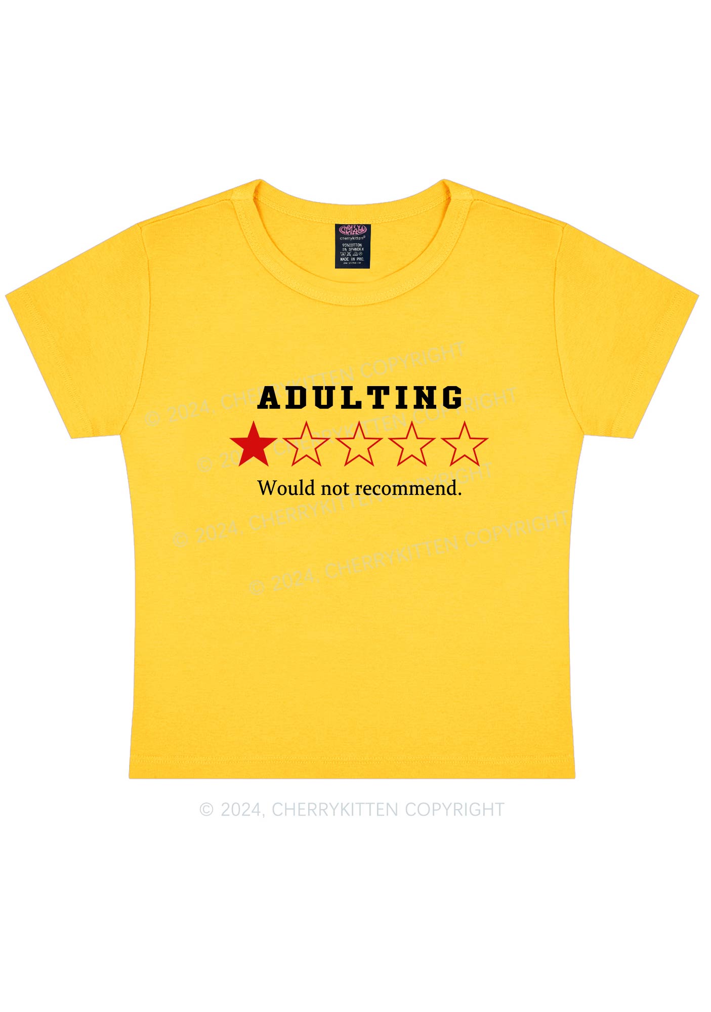 Adulting Not Recommend Y2K Baby Tee Cherrykitten