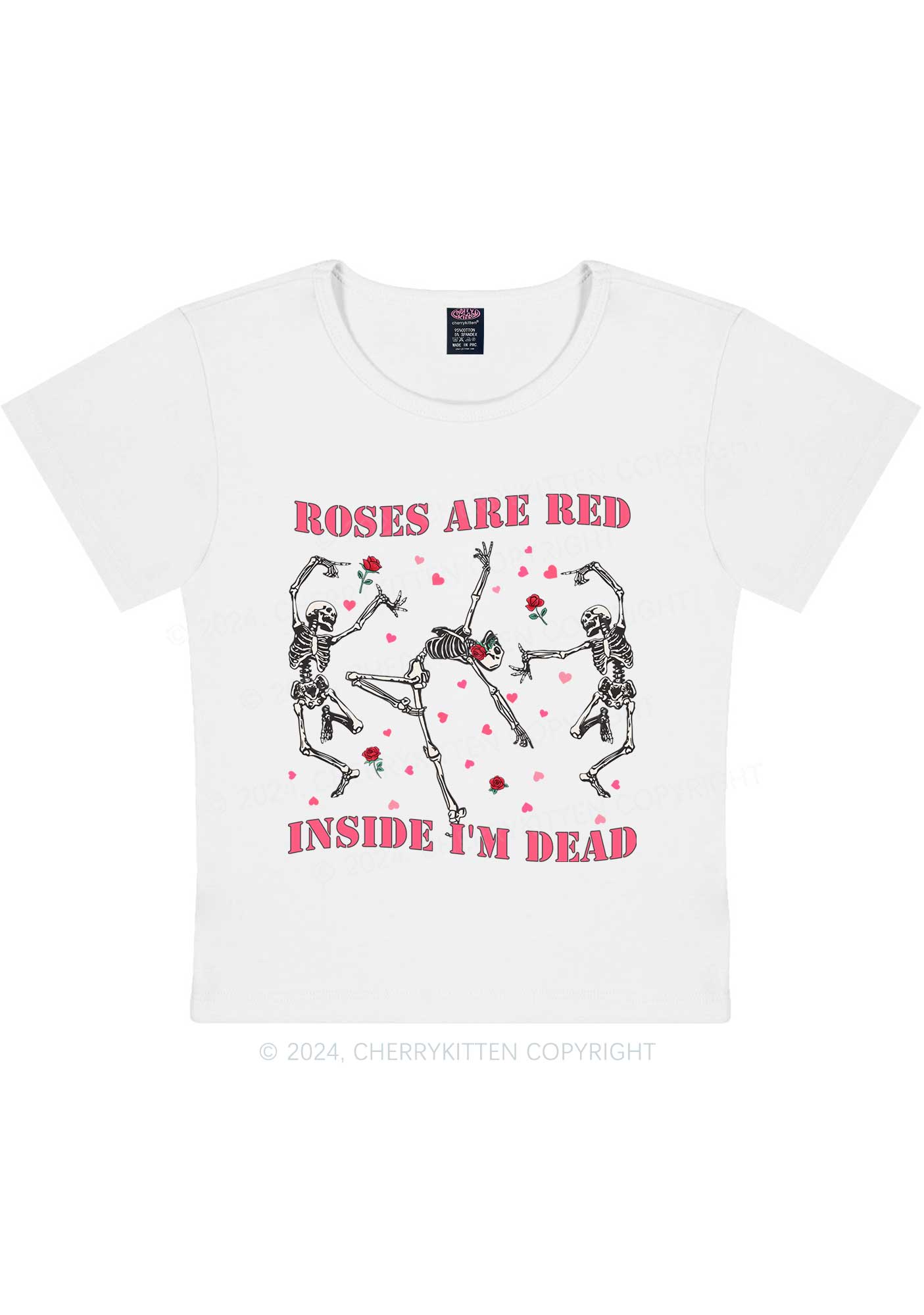 Inside Im Dead Y2K Valentine's Day Baby Tee Cherrykitten