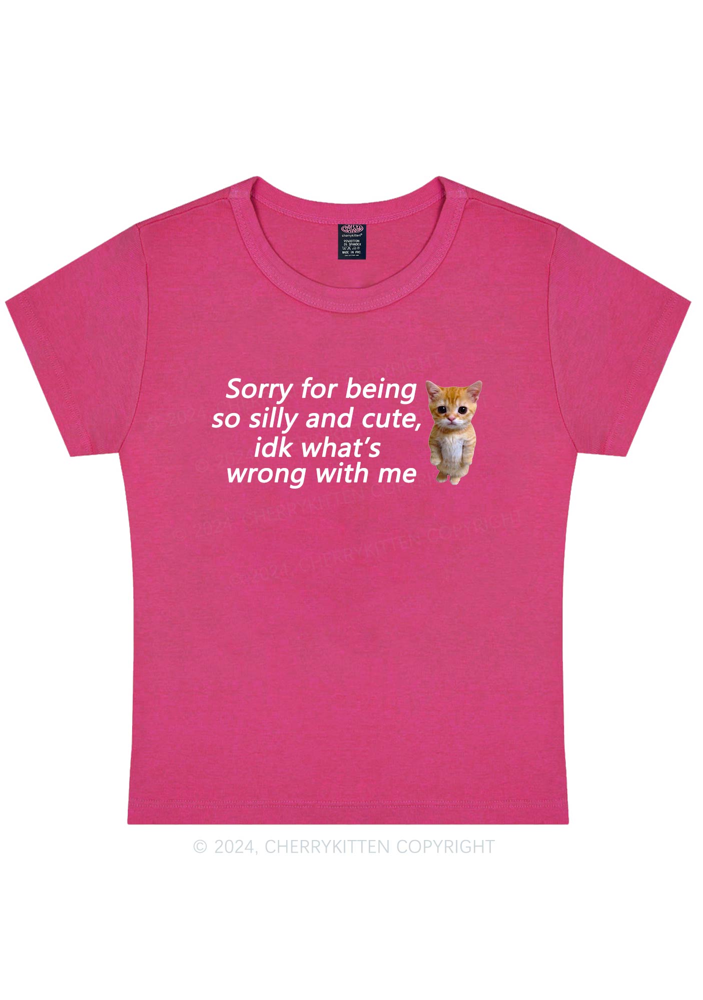 Sorry For Being Silly Y2K Baby Tee Cherrykitten