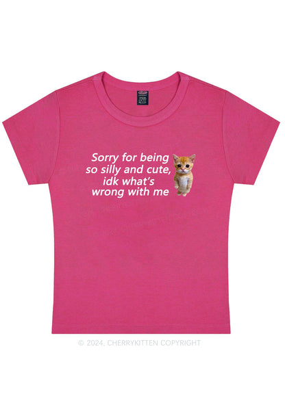 Sorry For Being Silly Y2K Baby Tee Cherrykitten