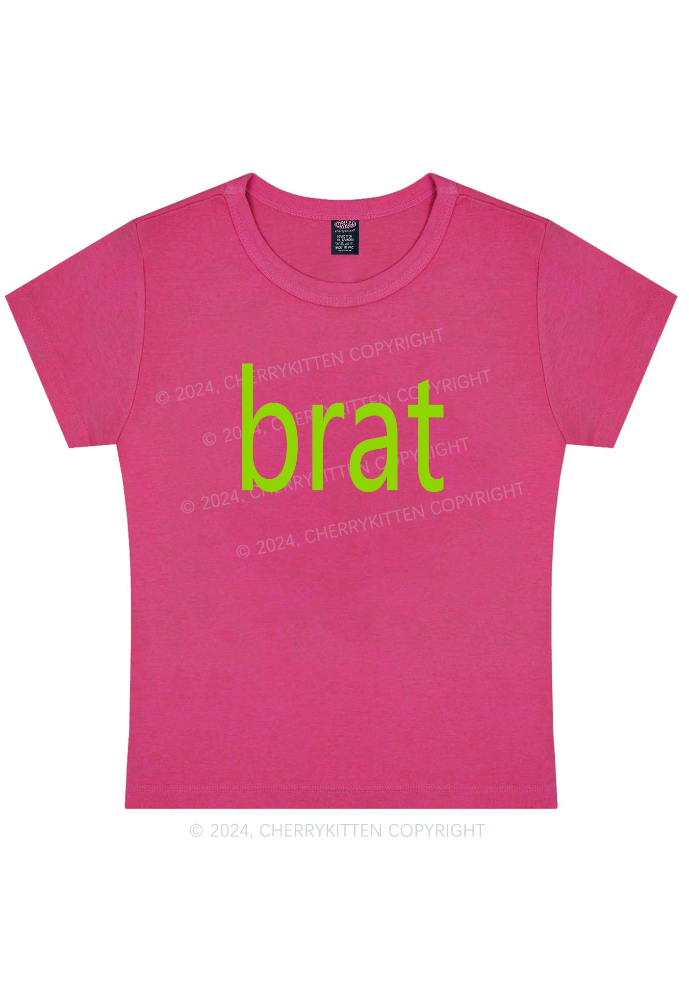 Curvy Green Brat Y2K Baby Tee Cherrykitten