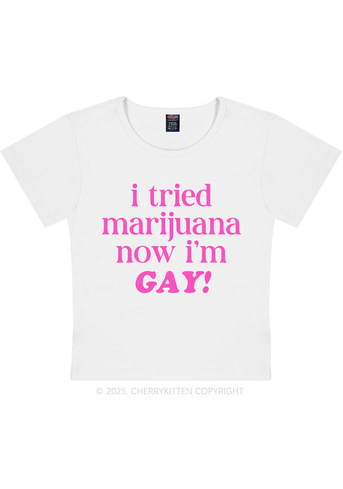 Now Im Gay Y2K Baby Tee Cherrykitten